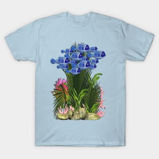 Underwater Pink Coral & Blue Fish T-Shirt